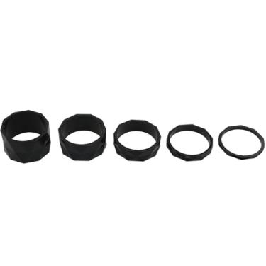 Imagem de DGZZI 5 peças de arruelas de tubo de cabeça de bicicleta, conjunto espaçador de tubo de assento sem rosca para uso pesado off-road para tubos de assento de 3, 5, 10, 15, 20 mm, garfos de montanha