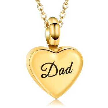 Imagem de Oinsi Joias de cremação de coração pequeno para urna de cinzas para mulheres e homens, suporte de cinzas memorial, lembrança de aço inoxidável, pingente de urna para medalhões de cinzas humanas, Sem