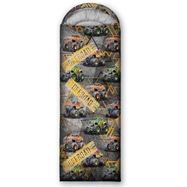 Imagem de AILONEN Sacos de dormir para meninos e caminhões de desenho animado, leve, impermeável, mochila, caminhada, saco de dormir para clima quente e frio, ambientes internos e externos