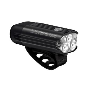 Imagem de LEZYNE React Drive Luz de LED frontal para bicicleta – 1200 lúmens, alumínio usinado CNC, IPX7, à prova d'água, recarregável USB-C, farol de visibilidade de ciclismo, tempo de execução de 70 horas (1