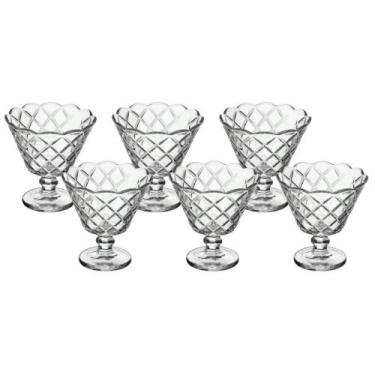 Imagem de Jogo com 6 Taças Para Sobremesas 150ml Vidro Mod. Diamante Lyor.