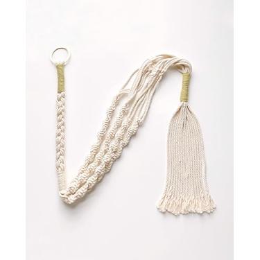 Imagem de PILLOWPIA Cabide para plantas de macramê de 139,7 cm – Suporte para plantas suspensas internas e externas para teto, parede ou janela – Suporte de corda Boho para vasos de 25,4 cm – Acessório