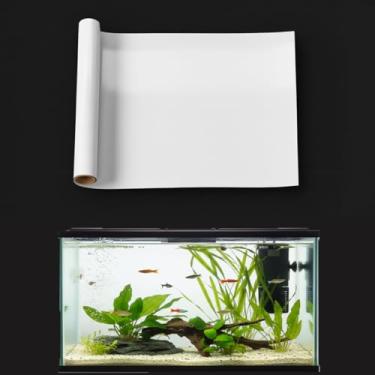 Imagem de LYYAB Adesivo branco para aquário 99 x 30 cm | Fácil instalação para tanques de vidro, sem resíduos, reutilizável