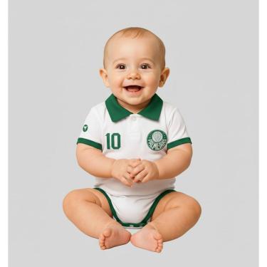 Imagem de Body Bori Bodie Bebê Infantil Camisa Polo SE Palmeiras Oficial Torcida Baby-Unissex