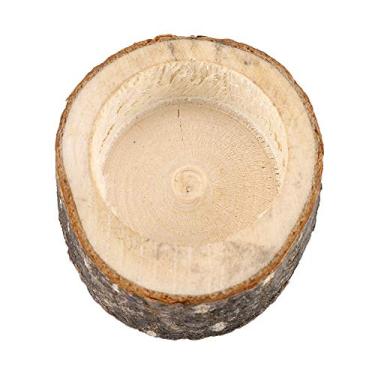 Imagem de YOUTHINK Suporte de Vela de Madeira, Castiçal de Tronco de, Decoração Exclusiva para Casa e Casamentos (Curto)