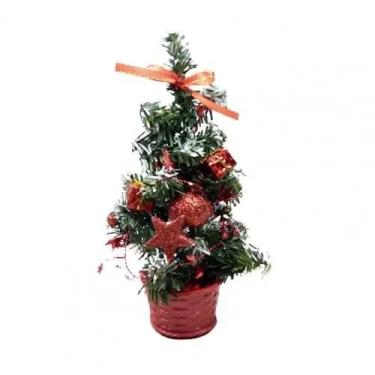Imagem de Árvore de Natal pequena de 20 m/30 cm em vaso falso para o Dia de Ação de Graças e Natal Decoração de Casa Planta Artificial (Rojo, 30 cm)