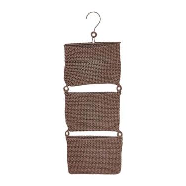 Imagem de ＫＬＫＣＭＳ Cesto suspenso para porta, organizador que economiza espaço para parede da sala de jantar, Marrom