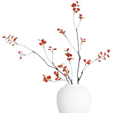 Imagem de Srifoliage Hastes artificiais de eucalipto de vegetação sintética, ramos falsos para enchimento de vasos, galhos de ficus artificiais para loja, jardim, escritório, decoração de casa (6, haste 01