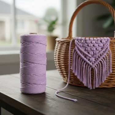 Imagem de Corda de macramê colorida de 3 mm x 109 jardas, barbante torcido para artesanato para pendurar na parede, decoração de casa, várias cores