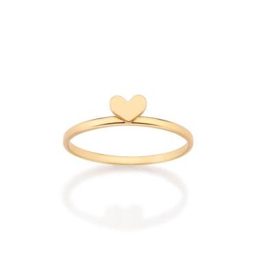 Imagem de Anel Skinny Com Coracao Rommanel 513622 Tamanho:22Cor:Dourado, 22, Dou