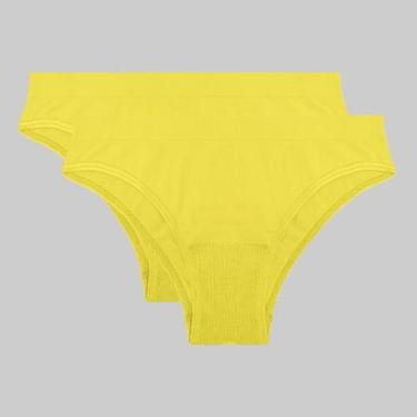 Imagem de Kit 2 Calcinhas Lupo Loba Biquíni Sem Costura 40400, Amarelo, M