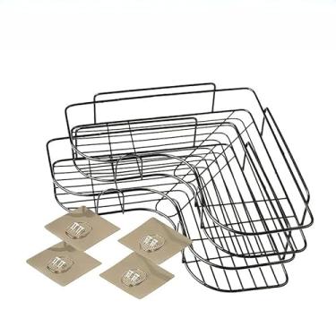 Imagem de Organizador de Cozinha de Metal Sem Furação | Prateleira de Parede Antiferrugem com Adesivo Forte | Ideal para Banheiro e Área de Serviço(combinação 1 Unid)