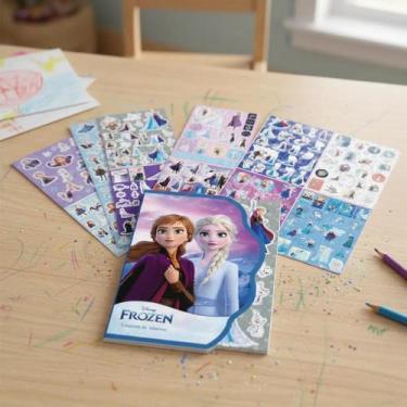 Imagem de 8 Folhas Adesivo Figurinha Personagens Infantil Disney Volta as Aulas 