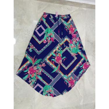 Imagem de Saia midi tucano assimétrica - LALOKA, Azul royal, M