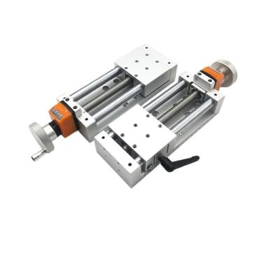 Imagem de Tela digital manual tira de aço mesa deslizante 80 mm de largura módulo de estágio trilho linear tipo T módulo parafuso atuador linear eixo Z (tela horizontal, curso de 200 mm)