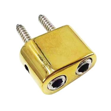 Imagem de Dynwave Conjunto de ponte e tailpiece para guitarra elétrica sem headstock com chave, peça de metal para manutenção, peças de ponte para guitarra, Fechadura de Corda Dourada