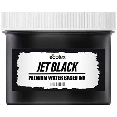 Imagem de Tinta de impressão de tela Ecotex® Jet Black à base de água (236 ml) – Tinta de tecido, tinta de serigrafia, tinta de tecido macio ou tinta de tela para impressão de camisa – Suprimentos de impressão de tela para kit de serigrafia