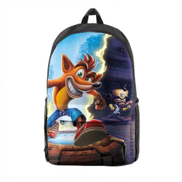 Imagem de Mochila Crash Bandicoot Cartoon Kids School 26x15x44cm