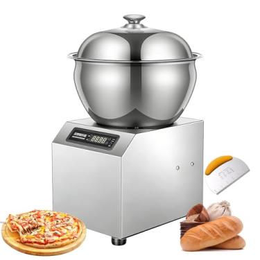 Imagem de KKSOUFX Amassadeira Comercial Com Tigela De AçO InoxidáVel,MáQuina De Amassar Espiral Resistente Para Massa De Pizza E PãO,FunçãO De Temporizador,Dupla RotaçãO Para Até 5-8 Kg De Farinha