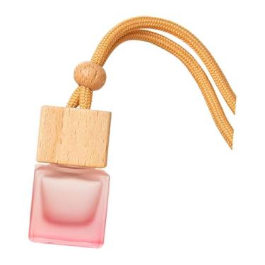 Imagem de Baoblaze Frasco difusor de aromatizador de carro para pendurar, vazio, frasco de vidro para óleo essencial, recarregável, 8ml, de perfume para automóveis, Rosa