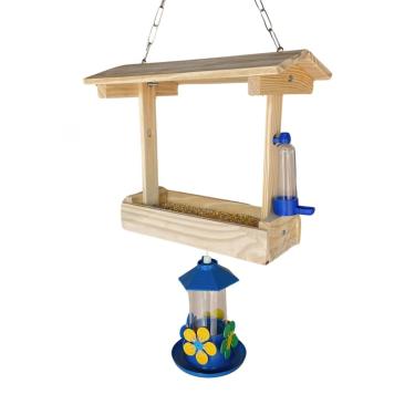 Imagem de Casinha para Pássaros Livres – Comedouro e Bebedouro 2 em 1, Prática para Jardim(SEM BEBEDOURO)