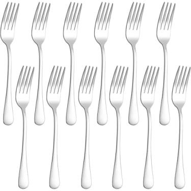 Imagem de Conjunto de garfos de jantar de 12 peças, garfos de aço inoxidável para casa, cozinha ou restaurante, design clássico e elegante, pode ser lavado na lava-louças