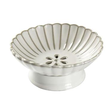 Imagem de Fruteira Fruteira com base removível e sistema de drenagem, grande capacidade, para servir bebidas e decorar mesas. Decoração de mesa(Branco,Pequeno)