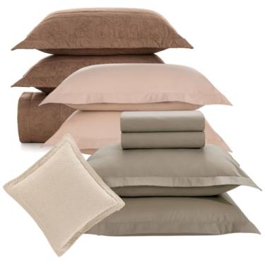 Imagem de Kit Colcha Queen + Jogo de Lençol Karsten, 10 Peças, 100% Algodão Percal, 200 Fios (Tom, Queen)