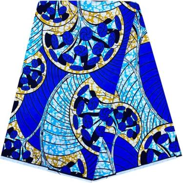 Imagem de HongyuAmy Tecidos de impressão africana 100% algodão tecido de cera Ankara 6 jardas para vestido (A24)