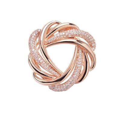 Imagem de Cachecol Anel Fivela T-shirt Clipes Cinch para Mulheres Metal Flor Círculo Cachecol Alfinetes Anéis e Slides para Cachecóis Fivela para Mulheres na moda, 1 peça, 3.9CM, Zinco, Sem Pedra Preciosa