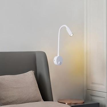 Imagem de GZZBMY Lâmpadas de parede LED com interruptor Iluminação de parede de metal moderna 360° Giratória Pescoço de Cisne Luz de leitura Mesa de cabeceira Arandela para Sala de Estar Quarto Hotéis Interior