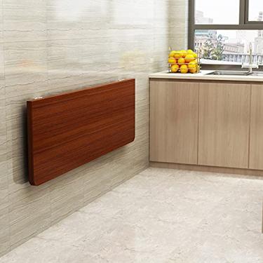 Imagem de TRGCJGH Mesa dobrável montada na parede, mesa dobrável para pequenos espaços, para lavanderia, sala de jantar, sala de estudo, cozinha, bar, D - 100 cm