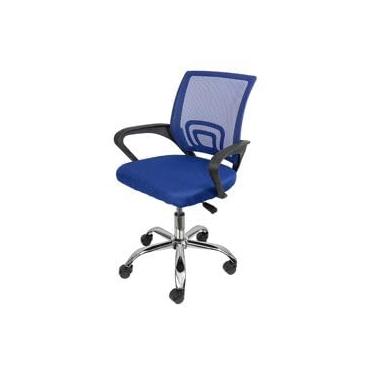 Imagem de Cadeira de Escritório Giratória Tela Mesh com Assento Estofado Ergonômica Tok (Azul)