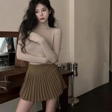 Imagem de Pulôver Clássico De Inverno Feminino Com Gola Alta Térmico De Manga Lo