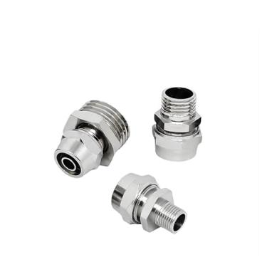 Imagem de ROUPWKWO 10 peças de cobre niquelado 1/20.3 cm 1/10.2 cm 3/20.3 cm 1/5.1 cm rosca (PT) traquéia conector rápido 4 6 8 10 12 mm (10-04, PL)