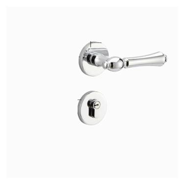 Imagem de VTGVVVTR Fechadura cromada brilhante prata interior quarto casa madeira maciça fechadura magnética dividida liga de zinco (corpo de fechadura magnética 7255)