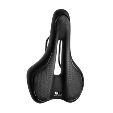 Imagem de RNXRZANK Almofada de Selim de Bicicleta Ergonômica em Couro PU com Capa Impermeável, Respirável, Confortável E com Suporte Adequado para Ciclismo de Estrada, U, Preto, Tamanho real