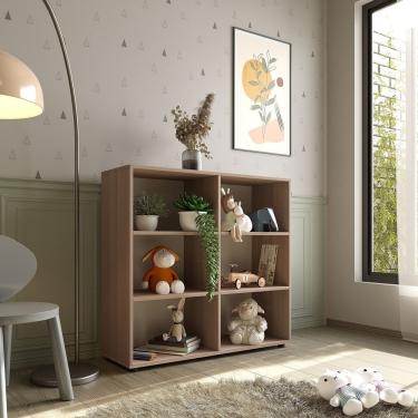 Imagem de Estante Infantil Organizadora 6 Nichos Theo Yescasa Amadeirado Montana Perfect Wood