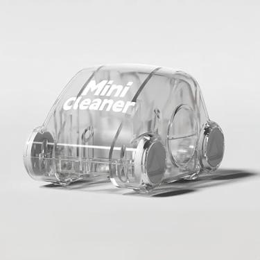 Imagem de Limpador mínimo de mesa e varredura de poeira, carro transparente para mesa, carrinho de limpeza de poeira, teclado de confetes, borrachas de lápis, vassoura de poeira, compacta, com pequeno