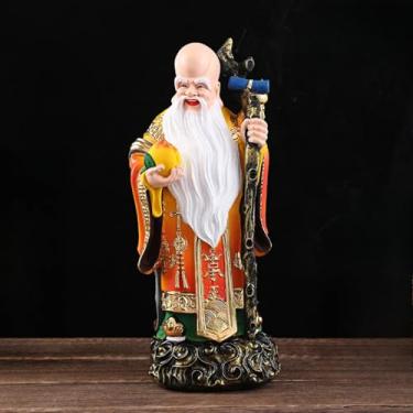 Imagem de FENNYYAR Ornamento doméstico de estátua de Buda de resina, 38 cm, 38 cm, decoração de escultura de mesa