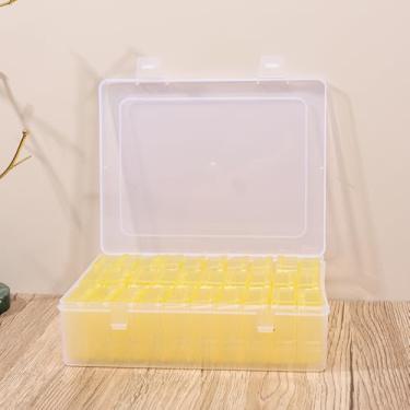 Imagem de Caixas de joias de plástico com 30 grades com tampas de encaixe, organizador de armazenamento para brincos, colar, miçangas, artesanato DIY, ferramentas de pesca, berloque de unhas e pequenos