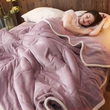 Imagem de Cobertor de lã, cobertores e mantas fofos, femininos, masculinos, para cama, adulto, longo, duplo, solteiro, para sofá, inverno, xale, quente, macio e confortável, lavável na máquina, primavera