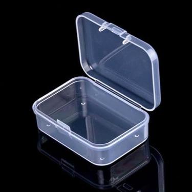 Imagem de Mini caixa de armazenamento de plástico transparente com tampa, organizador pequeno retangular pequeno estojo de plástico para colecionar cartões de visita, acessórios, artesanato, contas, joias