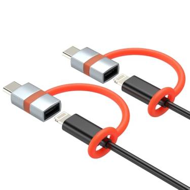 Imagem de Adaptador Lightning fêmea de 60 W para USB C macho (pacote com 2) para iPhone 17 16 15 Pro, acessórios de carregador, adaptador conversor de iluminação, conector de carregamento para iPad, compatível