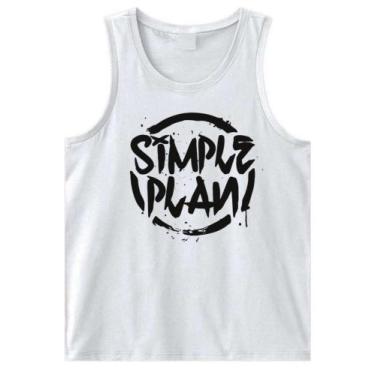 Imagem de Camisa Regata Simple Plan Banda De Rock Malha Algodão, Branco, P