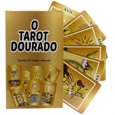 Imagem de Baralho O Tarot Dourado 24 Cartas  Autoconhecimento  Previsões  Orient