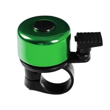 Imagem de Sino de bicicleta liga montanha estrada chifre som alarme campainha aviso segurança ciclismo guiador anel metal chamada mtb(Green)