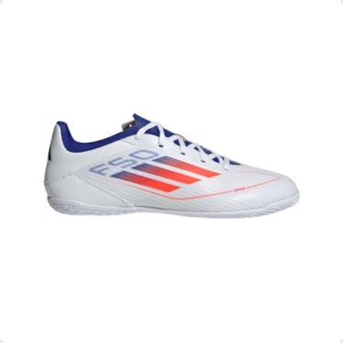 Imagem de Chuteira Indoor Masculina Adidas F50 Club Branca, Ftwwht, Solred, Lucb