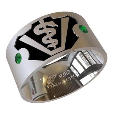 Imagem de Anel de Formatura em Prata de Medicina Veterinária - Vieira Cruz Joias