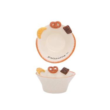 Imagem de Pão de água salgada de cerâmica esmaltada utensílios de mesa fofos lanches de sobremesa domésticos - tigela de 12,7 cm